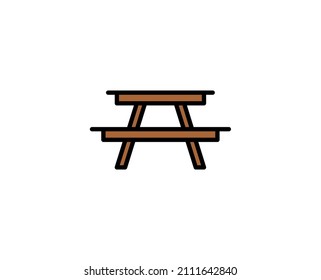 Table line icon. Vector symbol in trendy flat style on white background. Travel sing for design.
