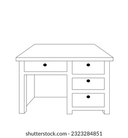 Table line vector illustration, isolated on white background. Furniture set of Table line art collection, Luxury Table line art style vector illustration, element graphic icon design template.