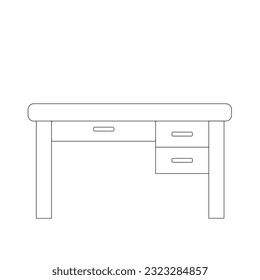 Table line vector illustration, isolated on white background. Furniture set of Table line art collection, Luxury Table line art style vector illustration, element graphic icon design template.