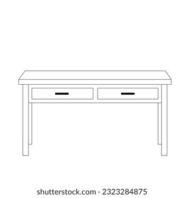 Table line vector illustration, isolated on white background. Furniture set of Table line art collection, Luxury Table line art style vector illustration, element graphic icon design template.