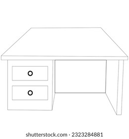 Table line vector illustration, isolated on white background. Furniture set of Table line art collection, Luxury Table line art style vector illustration, element graphic icon design template.
