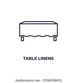 table linens  outline icon. Linear vector from furniture concept. Thin line table linens  icon isolated on white background