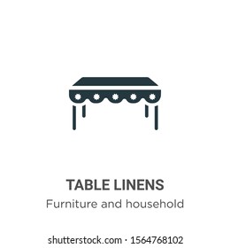 Table linens vector icon on white background. Flat vector table linens icon symbol sign from modern furniture and household collection for mobile concept and web apps design.