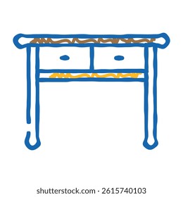 table living room doodle icon sketch vector. table living room sign. isolated symbol illustration
