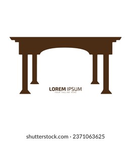 logotipo de tabla escritorio de oficina icono mesa de hotel silueta vector diseño aislado