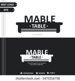 Table Logo Template Black and White Background