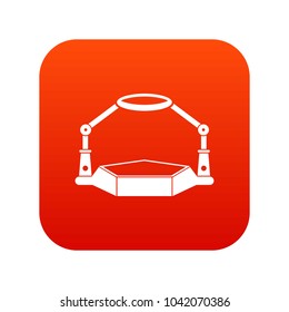 Table magnify icon digital red for any design isolated on white vector illustration