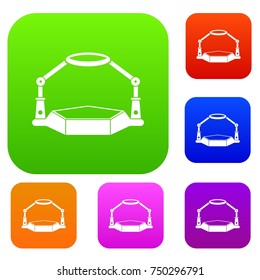 Table magnify set icon color in flat style isolated on white. Collection sings vector illustration