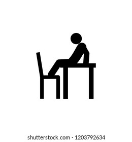 table, man, sitting icon. Element of man is sitting icon for mobile concept and web apps. Detailed table, man, sitting icon can be used for web and mobile