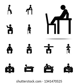 table, man, sitting icon. Man Sitting On icons universal set for web and mobile