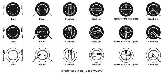 ícone de maneira de tabela definir ilustração vetorial isolada no fundo branco.