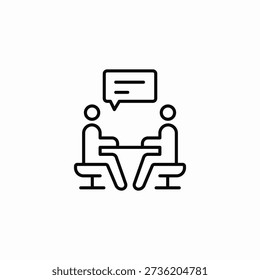 table meeting icon sign vector