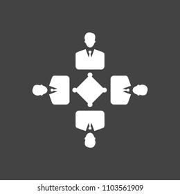 Table Meeting Icon White