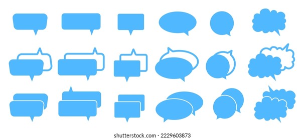 Table of messages blue. Message bubbles icons. Chat design for billboards, apps and web