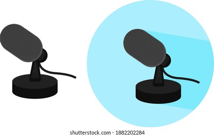 Micrófono de tabla, ilustración, vector sobre fondo blanco.