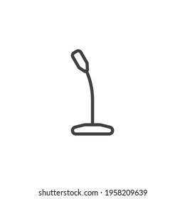 Table microphone line icon. linear style sign for mobile concept and web design. Desktop microphone outline vector icon. Symbol, logo illustration. Vector graphics