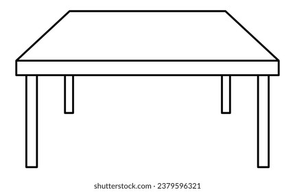 Table - Minimal, Modern, and Clean Rectangular Shaped Desk Black and White Mockup in Front View Perspective for Presentation and Advertisement Template, Website and Application Platform
