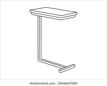 Table Minimalist Furniture, Minimalist Furniture of Interior table line logo
Vector image of a dining table in black and white for use in teaching materials. or preschool and home training for
