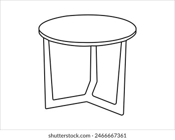 Table Minimalist Furniture, Minimalist Furniture of Interior table line logo
Vector image of a dining table in black and white for use in teaching materials. or preschool and home training for
