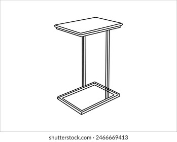 Table Minimalist Furniture, Minimalist Furniture of Interior table line logo
Vector image of a dining table in black and white for use in teaching materials. or preschool and home training for
