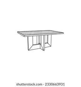 Table minimalist illustration simple furniture design, element graphic illustration template