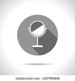 Table mirror with abstract reflection illustration. Interior item vector icon