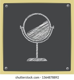 Table mirror with abstract reflection illustration. Interior item vector icon