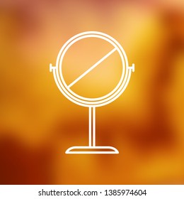 Table mirror with abstract reflection illustration. Interior item vector icon