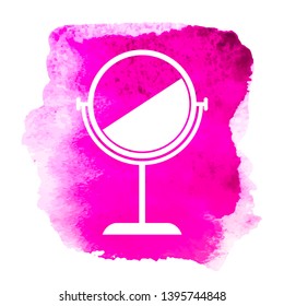 Table mirror with abstract reflection illustration. Interior item vector icon