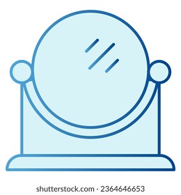 Table mirror flat icon. Makeup mirror blue icons in trendy flat style. Round desk mirror gradient style design, designed for web and app. Eps 10