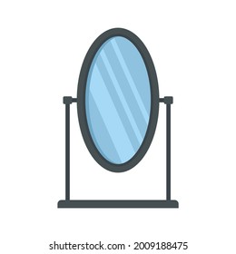 Table mirror icon. Flat illustration of table mirror vector icon isolated on white background