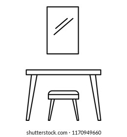 Table mirror icon. Outline illustration of table mirror vector icon for web design isolated on white background