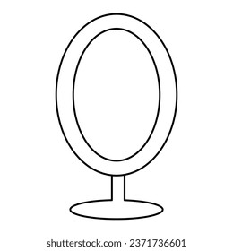 table mirror line doodle doll girl icon