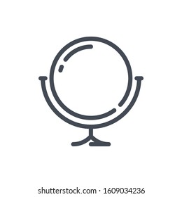 Table mirror line icon. Double sided make up mirror vector outline sign.