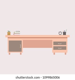 Table modern color Pink Brown workspace Office Pink background