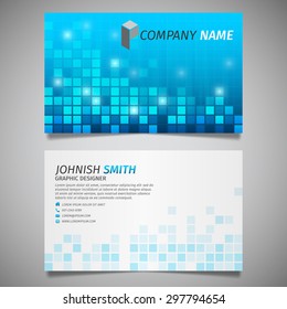 table mosaic modern technology creative design simple business card blue template vector