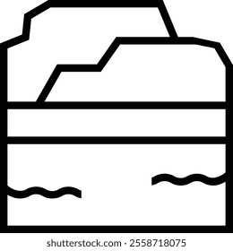 table mountain icon. Thin linear style design isolated on white background