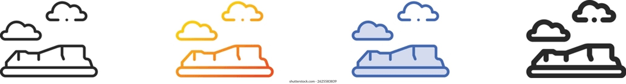 table mountain icon.Thin Linear, Gradient, Blue Stroke and bold Style Design Isolated On White Background