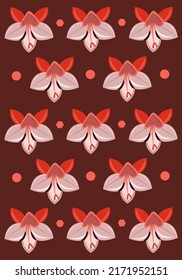 Table mountain watsonia flowers flat vector wallpaper. Cute table mountain watsonia flowers cartoon vector wallpaper for graphic design, illustration, and decorative element