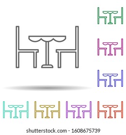 table multi color style icon. Simple thin line, outline vector of furniture icons for ui and ux, website or mobile application