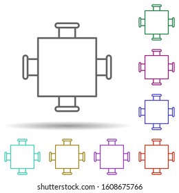 table multi color style icon. Simple thin line, outline vector of furniture icons for ui and ux, website or mobile application