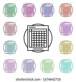 icono de estilo multicolor de tabla. Línea delgada simple, contorno vectorial de iconos de compras en línea para ui y ux, sitio web o aplicación móvil