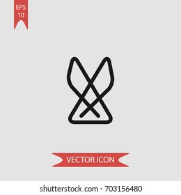 Table napkin fold vector icon illustration symbol