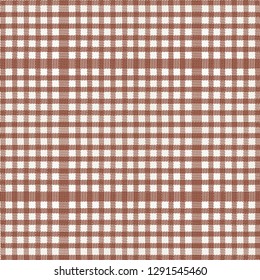 Table napkin texture. Red check plaid pattern. Textile flax fabric. Vector illustration.