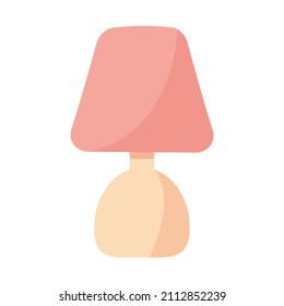 Table night lamp. Bedside table isolated on white background. Flat style vector illustration.