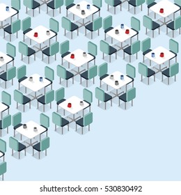 a lot of table with nobody