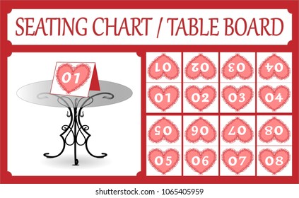 Table number card collection including all numbers for your need.Perfect for wedding or anniversary design. Set of wedding plaques jn the tables.A collection of pointers with a table number for guests