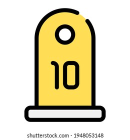 Table number icon with outline style and pixel perfect base. Suitable for website design, logo, app and UI.