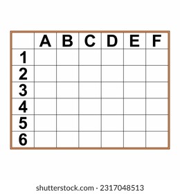 Table numbers and letters without filling vector