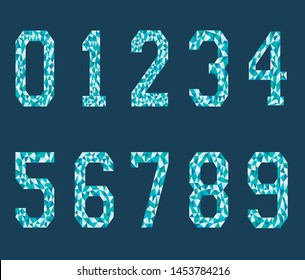 Table numbers polygon or mosaic colorful